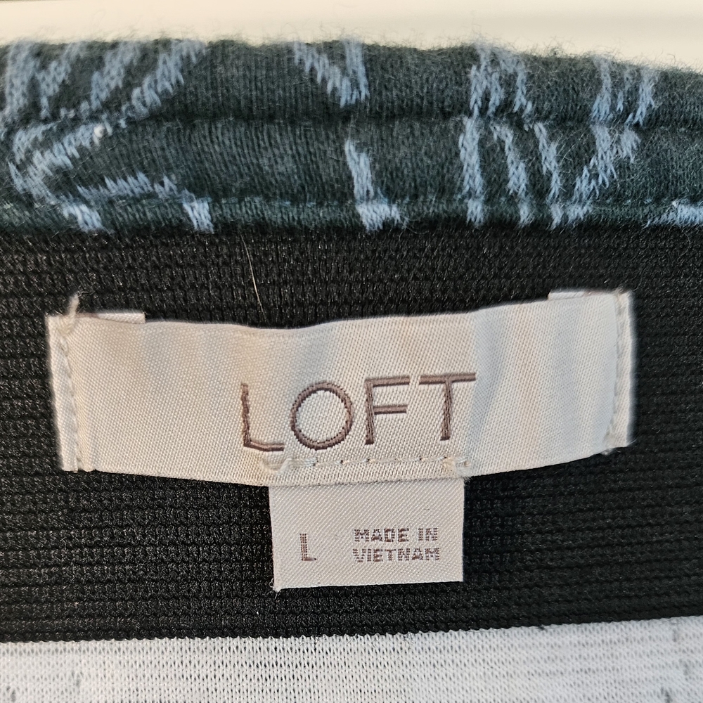 LOFT Green and White A-Line Mini Skirt - Picture 3 of 3